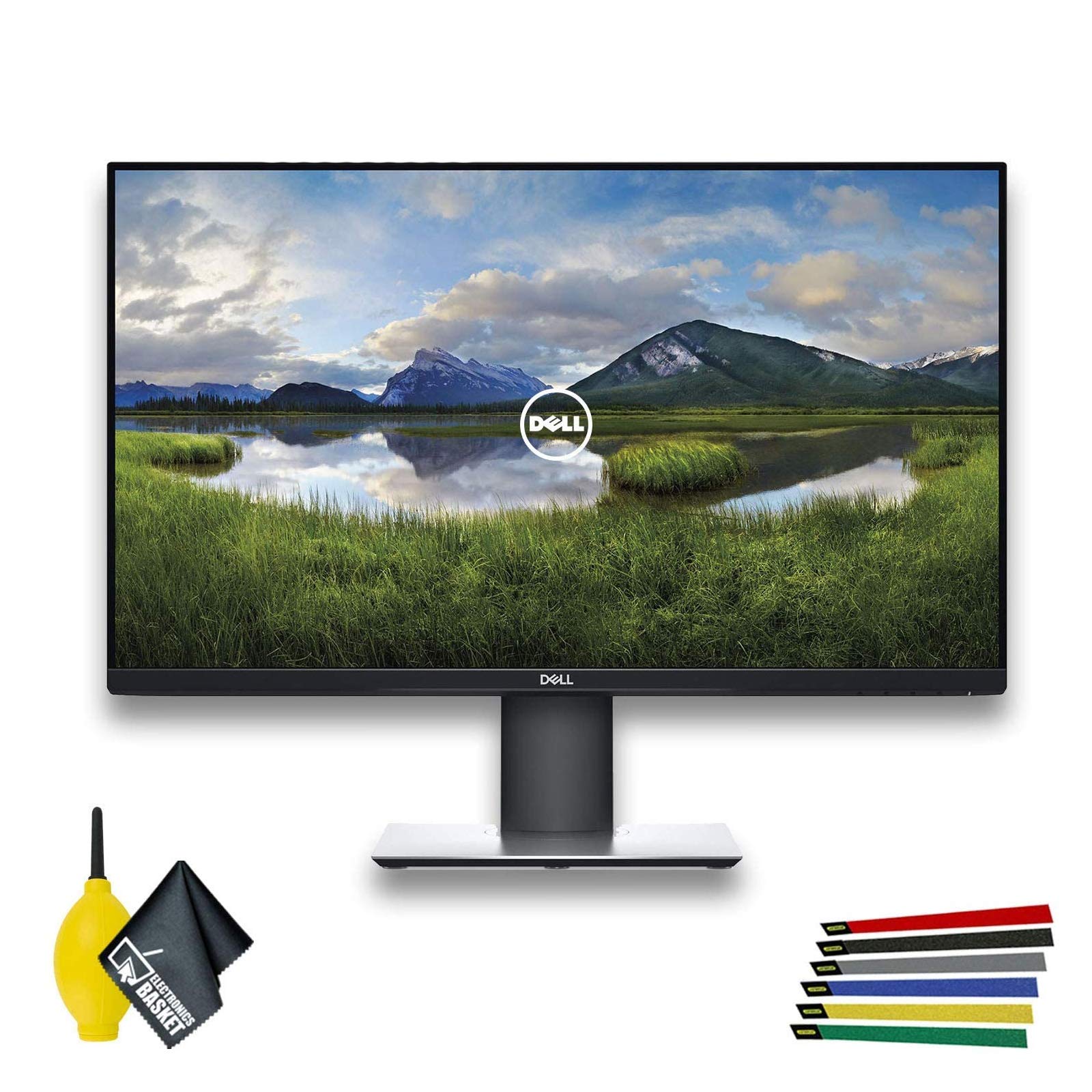 Dell P2719H 27" 16:9 Ultrathin Bezel IPS Monitor (P2719H) with Wire Straps, Dust Blower, and Microfi