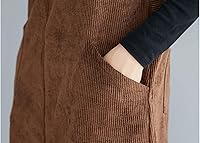 Vista 5 de Flygo Falda de pana para mujer, casual, de longitud media, con botones, con vuelo