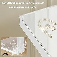 Vista 7 de Botiquín de baño con espejo sin marco, botiquín de 16 x 26 pulgadas con almacenamiento, espejo biselado rectangular sin marco, instalación