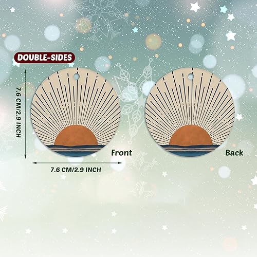 Miniatura 7 de Adorno de sol, adorno de sol, adorno de Navidad bohemio, adornos retro bohemios de olas del océano para árbol de Navidad, adorno bohemio, adornos de