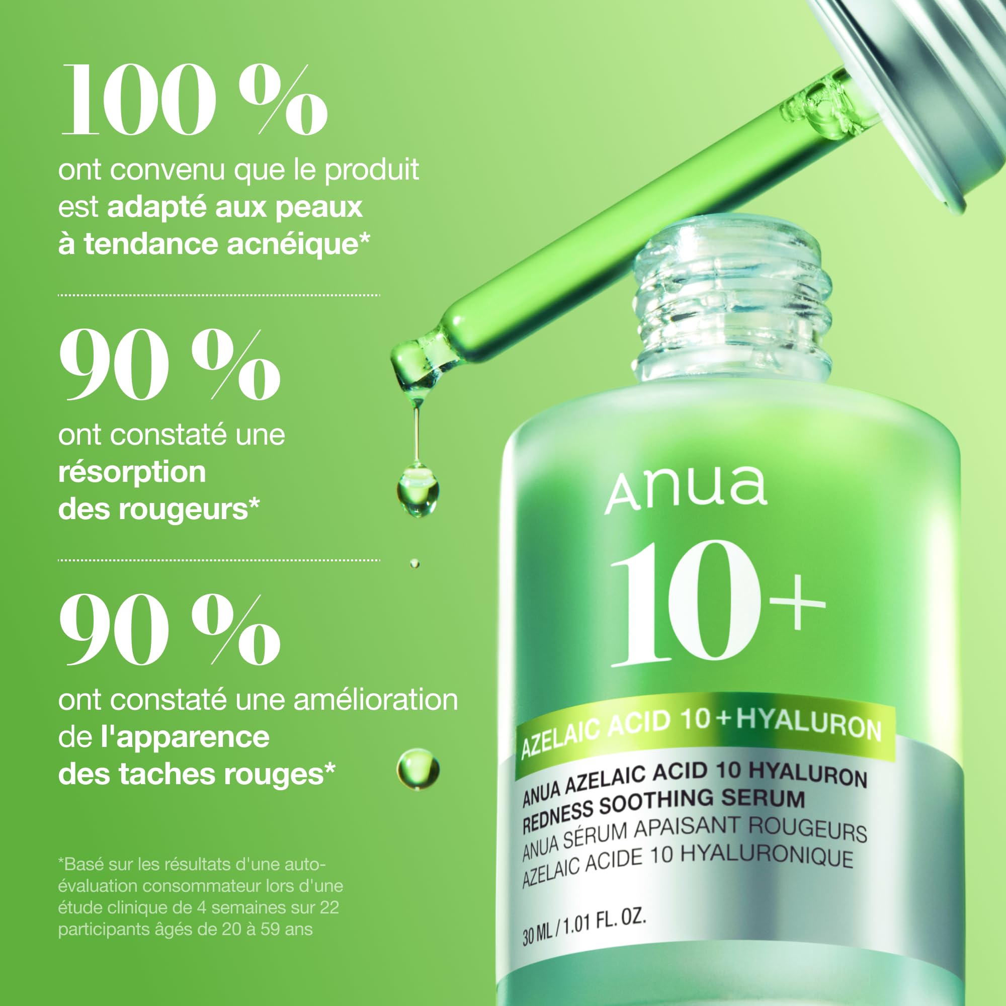 Anua Sérum Acide Azélaïque 10% – Serum Visage Apaisant Rougeurs & Imperfections, Acide Hyaluronique & Niacinamide, Peau Sensible, Skincare Coréenne, (30ml/ 1.01 fl oz.)