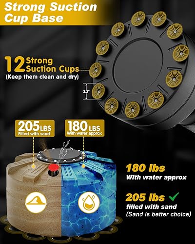 Miniatura 4 de GIKPAL Saco de boxeo, bolsa de boxeo pesado independiente de 70 pulgadas con soporte para adultos, adolescentes y niños, bolsa de kickboxing con 12