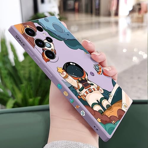 Miniatura 2 de Funda protectora para Samsung Galaxy S23 Ultra, patrón de astronauta a prueba de golpes, anticaídas, para Samsung S23 Ultra, color morado astronauta