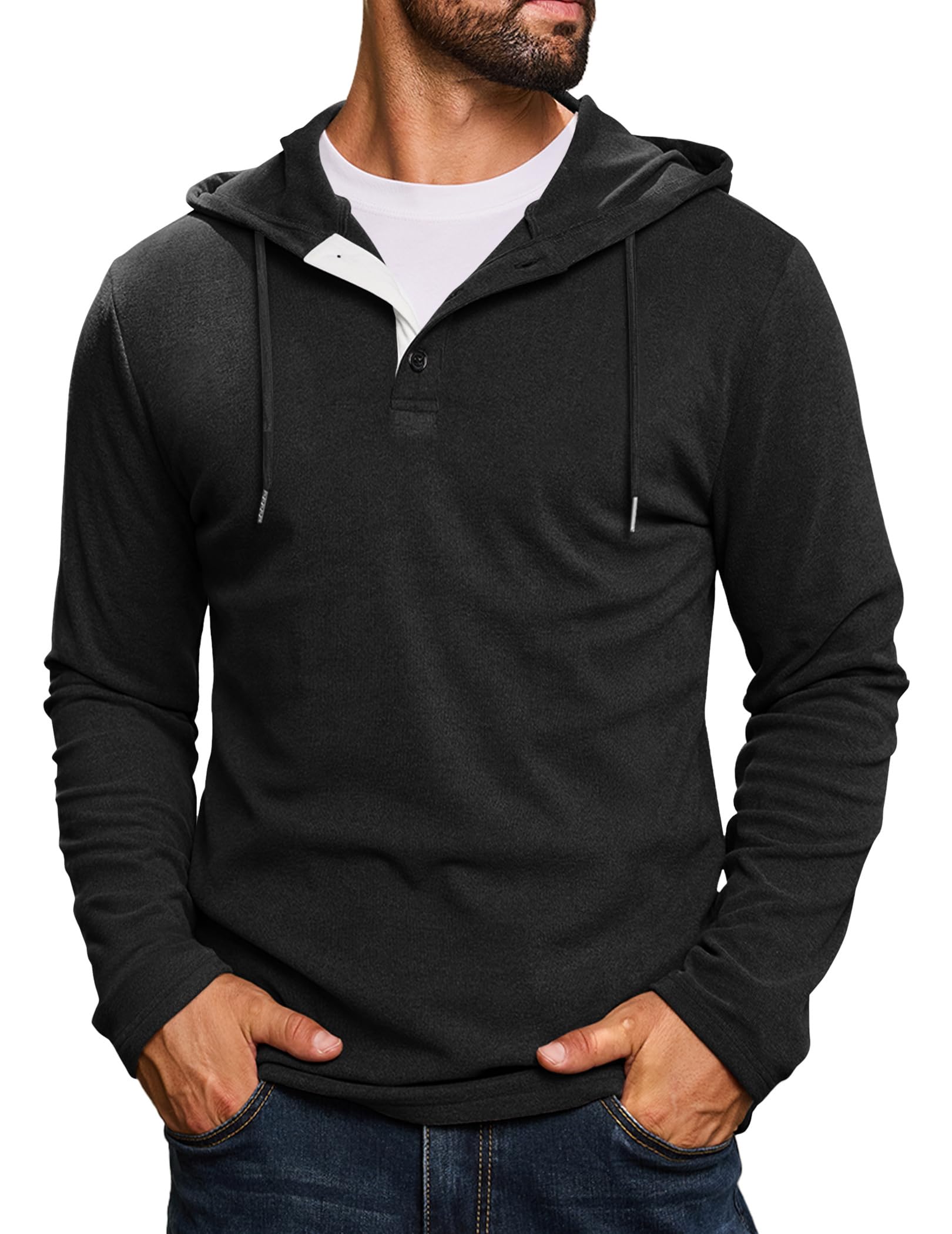 Henley Shirt Herren Kurzarm T-Shirts für Herren V Ausschnitt
