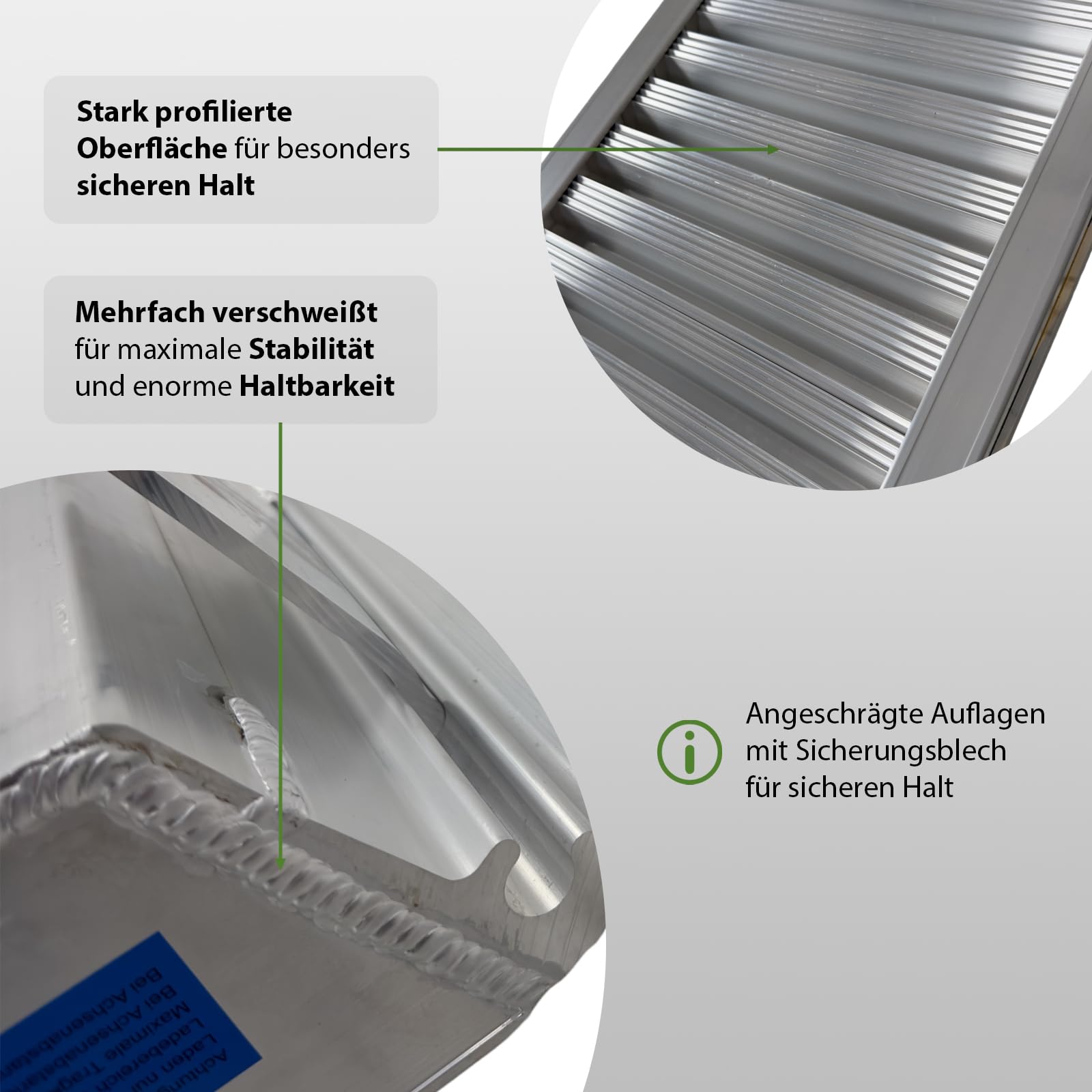 2X TRUTZHOLM Profi Alu Schwerlastrampe Auffahrrampe ca. 255 cm bis 3.300 kg/Paar Verladerampe Verladerampen für Auto, Minibagger, Baumaschinen, UVM. (2 Stück)