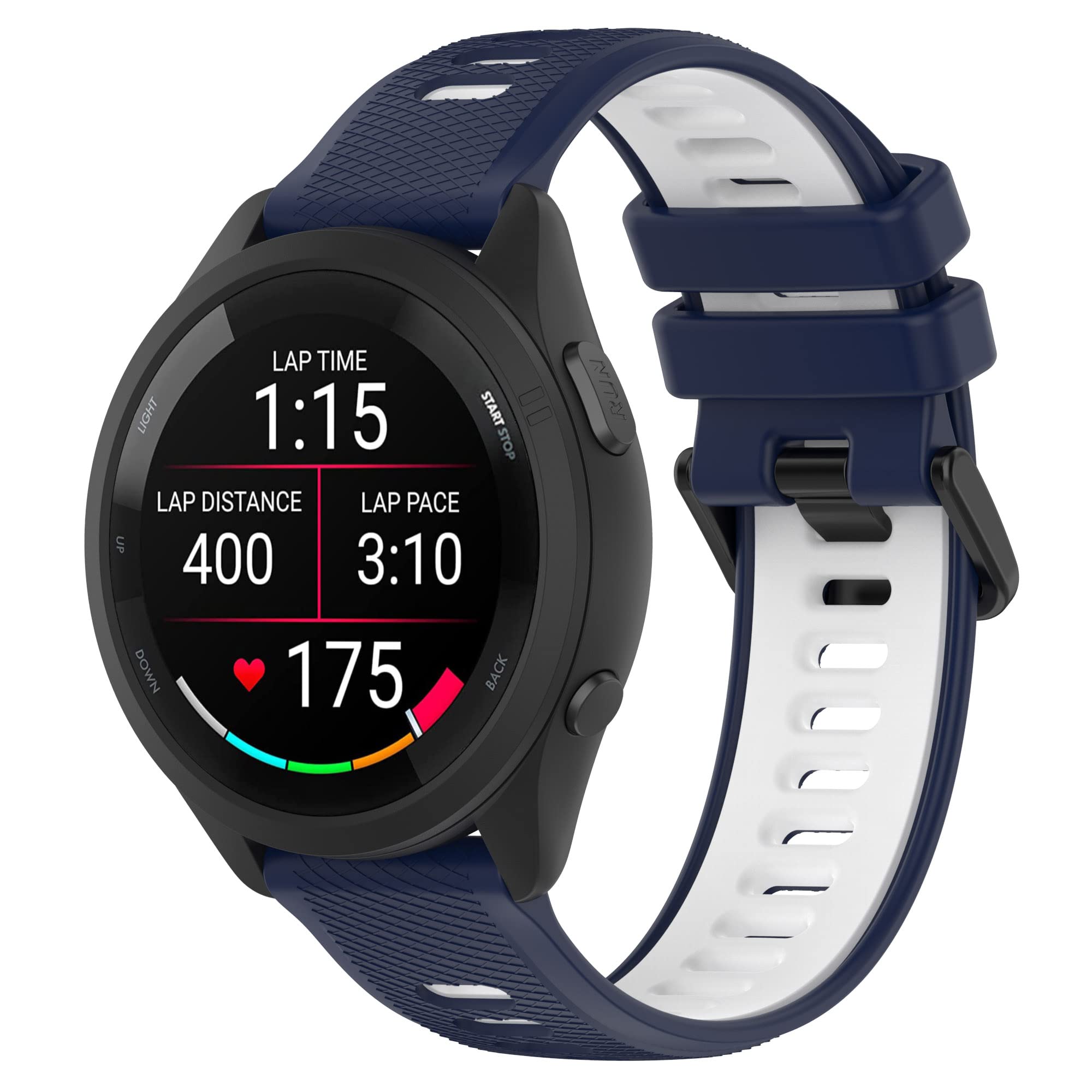 Fit for Garmin Forerunner 265S 255S Watch Bands, 18 mm Quick Release Durable Silicone Replacement Bands Wristbands Straps Bracelet Fit for Garmin Vivoactive 4S/Vivomove 3S/Venu 2S, 21,6 cm, Silicone