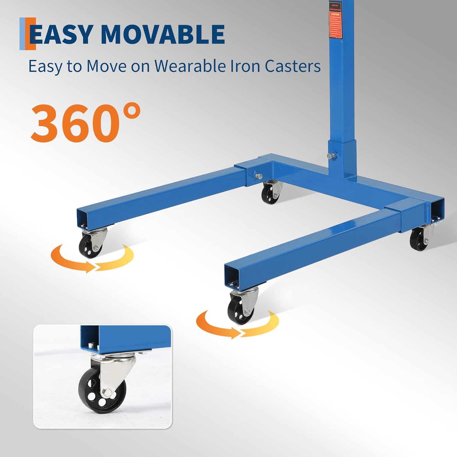 1300 LBS Engine Stand,Heavy Duty Foldable Rotating Engine Stand with 360-Degree Rotating Head,4 -Adjustable Arms & 4-Casters,for Vehicle Maintenance and Auto Repair