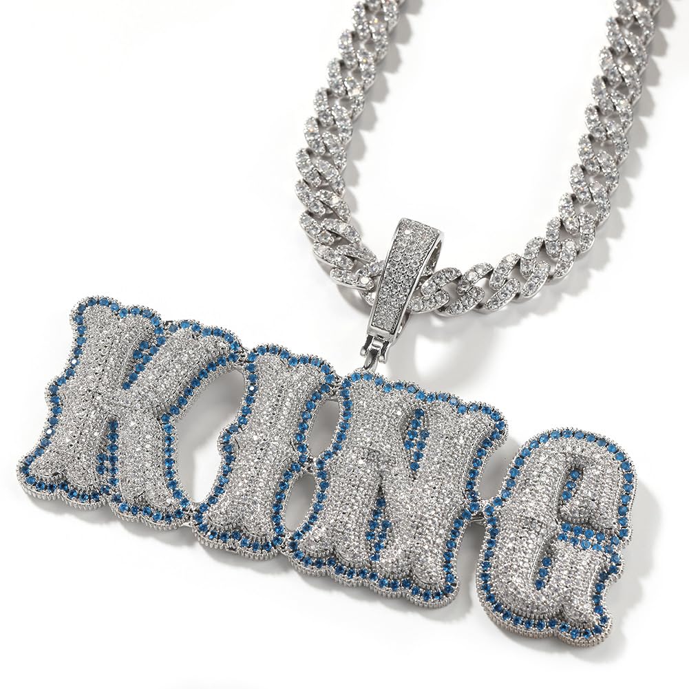 Custom Chain for Men Letter Necklace Iced Out Pendant Custom Name Necklace Personalized Name Plate Necklaces Hip Hop Name Chain for Rapper