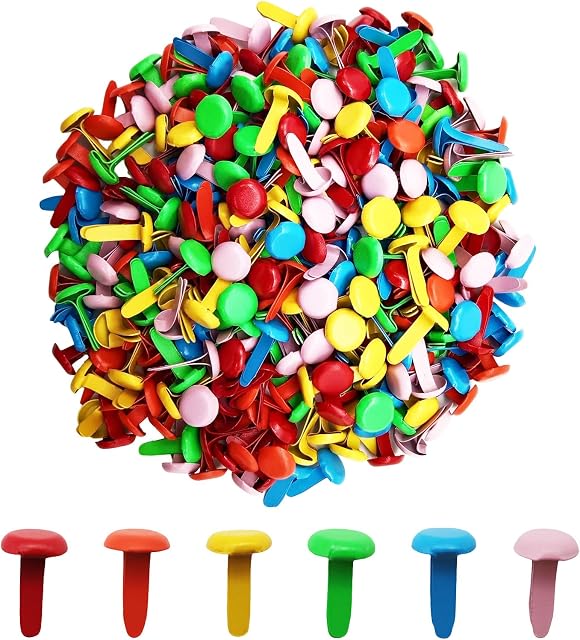 LLMSIX 300 PCS Colorful Split Pins,Mini Paper Fasteners Split Pins Craft Split Pins Metal Brad Fasteners for Paper Craft DIY Projects Scrapbooking Stamping Office Decoration