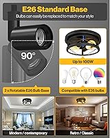 Vista 3 de Sunco Lámparas de techo de estilo granja, lámpara de techo rústica para vestíbulo, dormitorio, pasillo, cocina, sala de estar, estudio, 11 pulgadas