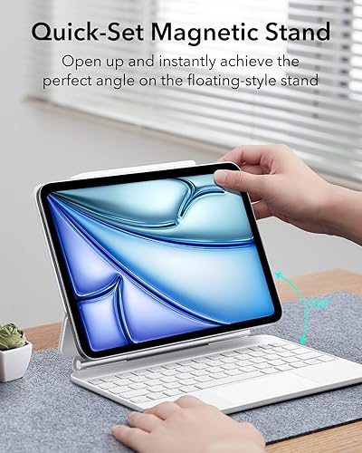 Miniatura 3 de ESR- Funda con teclado para iPad Air 11 (M3 2025M2 2024), iPad Pro 11 y Air 54, Magic Case, soporte flotante, trackpad multitáctil preciso, color