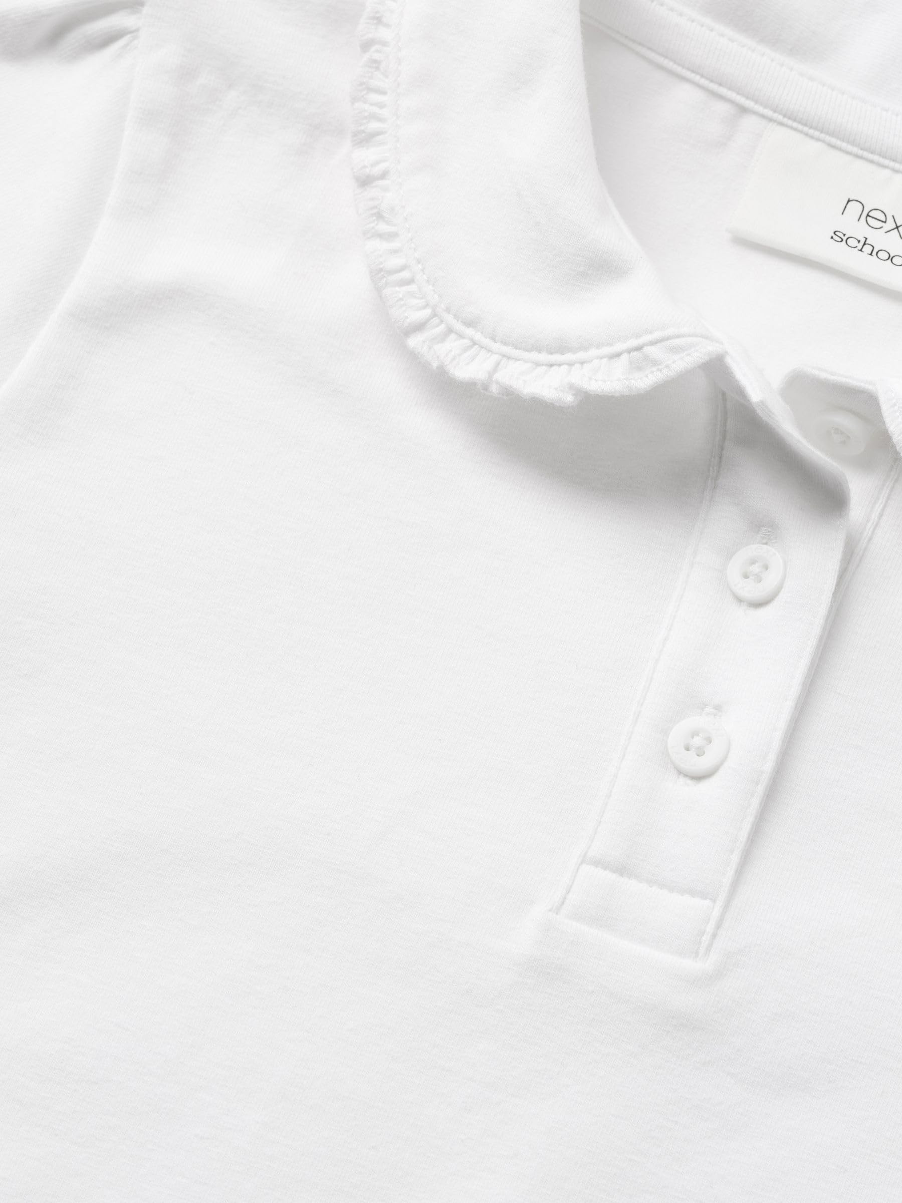 NEXT Fille Polo d’école en Coton Stretch avec col à Volants, Lot de 2