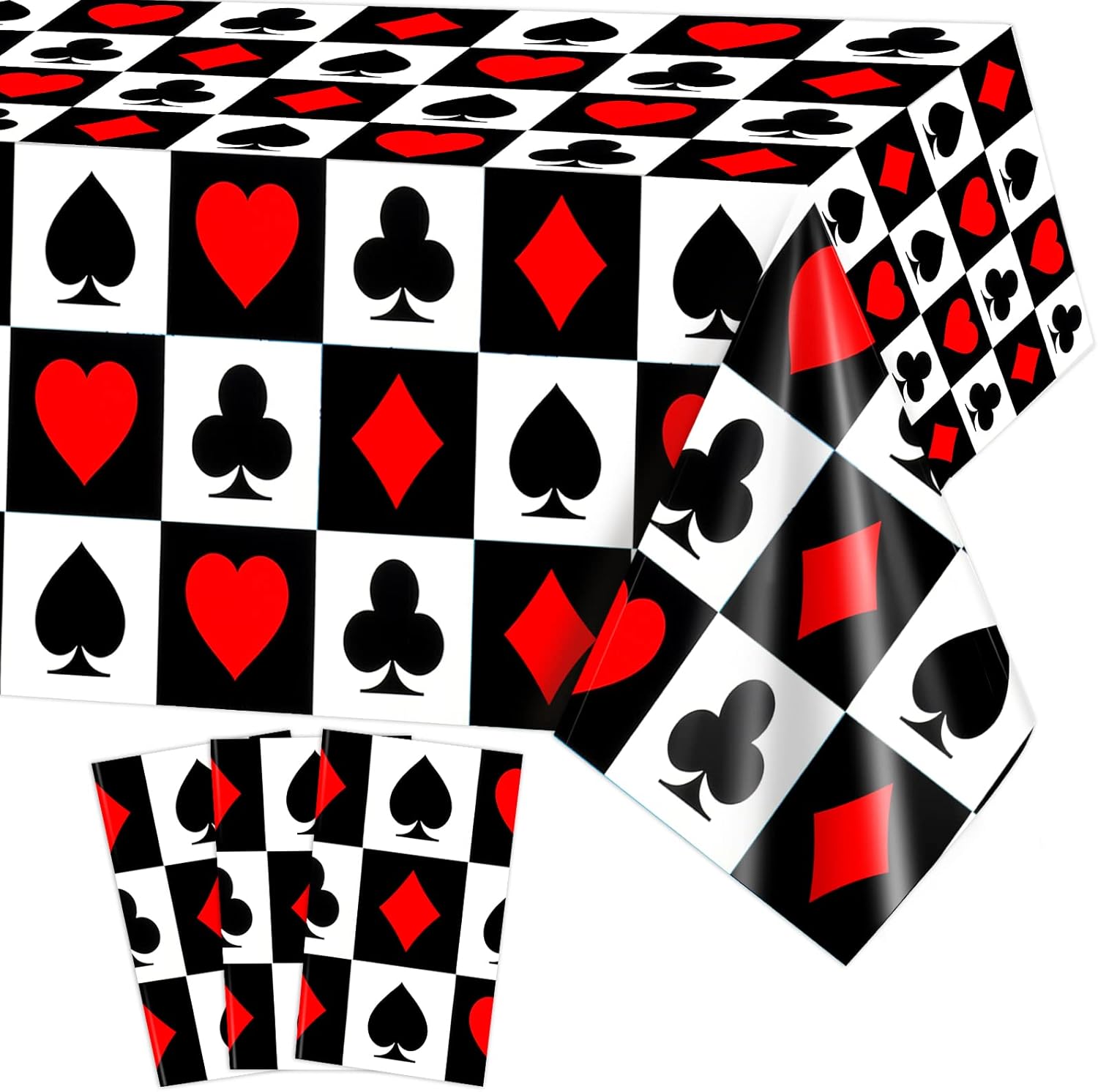 PHOGARY 3 Pieces Casino Theme Tablecloth Las Vegas Table