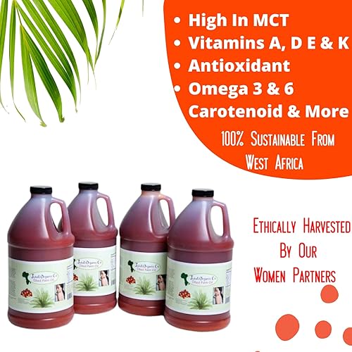 Miniatura 19 de Aceite de palma roja de Juka (100% orgánico y natural de África) (16.9 onzas líquidas)