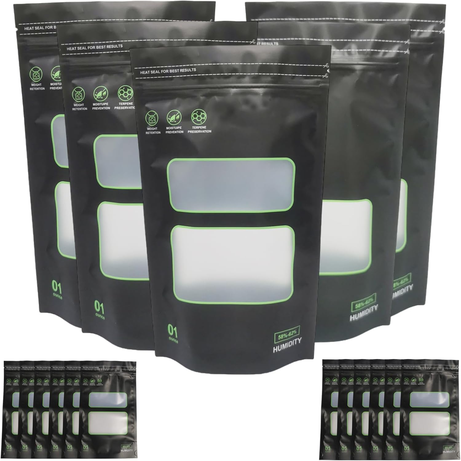 1 Ounce Bags,50 Pack Lock & Seal Storage & Curing Bags Heat Sealable upright terp bags 5.9″ x 9.8″ x 3.15″ Inch (28g)