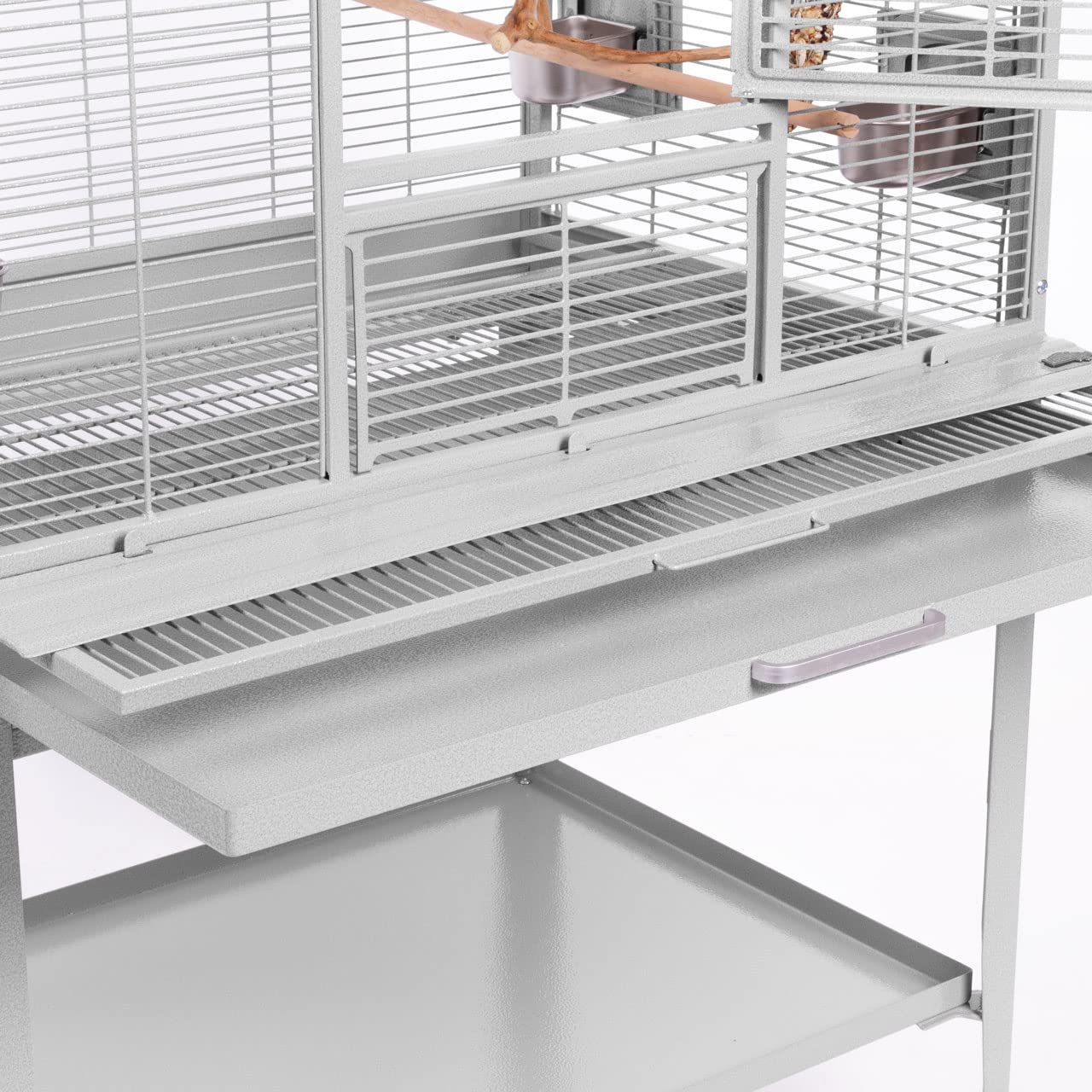 Montana Cages | Premium Vogelkäfig Madeira Single Vogelkäfig für Finken, Sittiche, erweiterbar, 4 Lenkrollen, 4 Edelstahlnäpfe, AVILON Pulverbeschichtet, Platinum Edition, ca. 86 x 56 x 158cm
