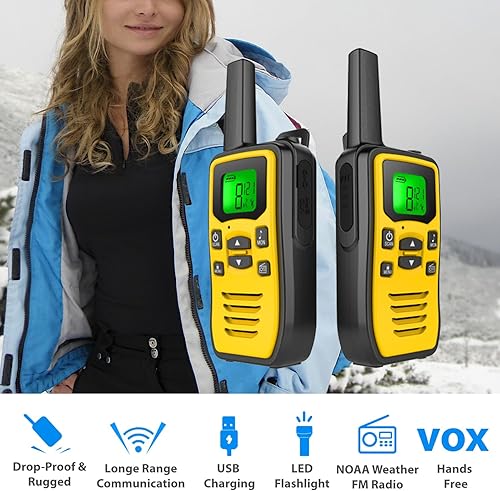 Miniatura 2 de Walkie Talkies de largo alcance para adultos, radios bidireccionales de mano, radio de emergencia de 2 vías, Walky Talky,