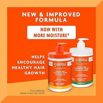 Cantu Shampoo & Conditioner with Shea Butter for Natural Hair, 25 fl oz (Pack of 2)