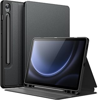 JETech Slim Folio Case for Samsung Galaxy Tab S10 Lite/S10 FE/S9 FE 10.9" - S Pen Holder, Shockproof Protection, Multi-Angle Stand (Black)