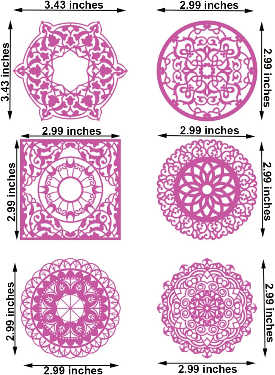 Alinacutle Silkscreen Stencil,Reusable Self-Adhesive Silk Screen Printing, Mandala Flower,for Home Decor/Printing on Wood/Fabric/Wall/Cup/Plate/Glass/Paper,8.5 X 11“ (Mandala)