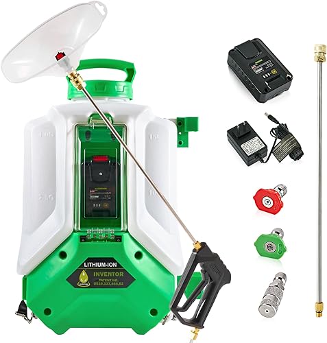 Pulverizador de mochila alimentado por batería de 4 galones - 2.6Ah pulverizador de mochila en césped y jardín con 36/65 PSI para control de