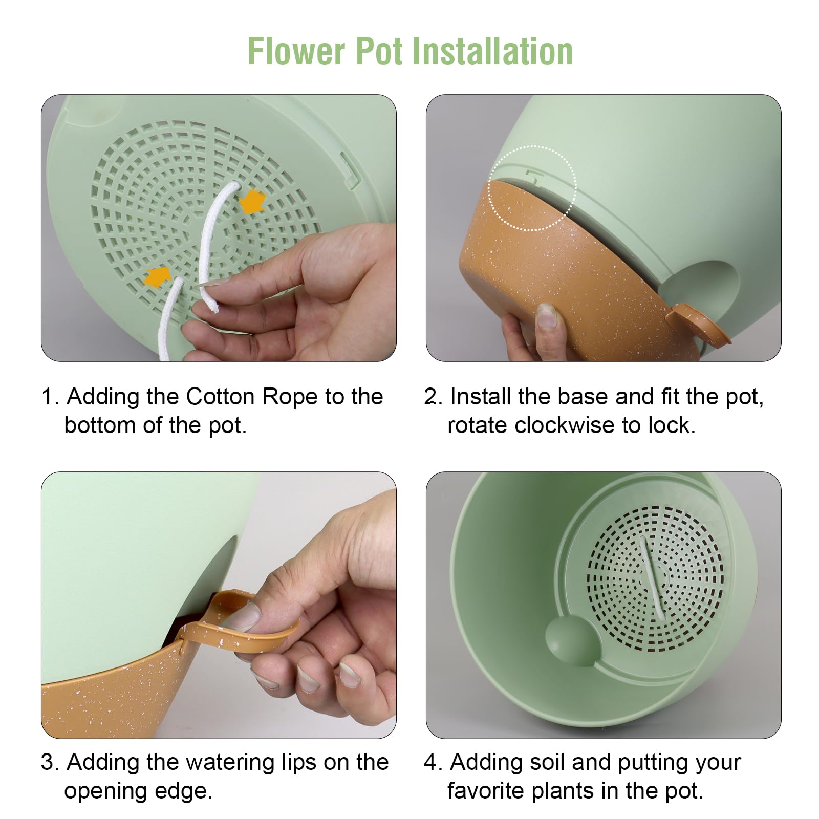 Snapklik.com : Meowell 12 Inch Large Self Watering Pots, Plant Pots