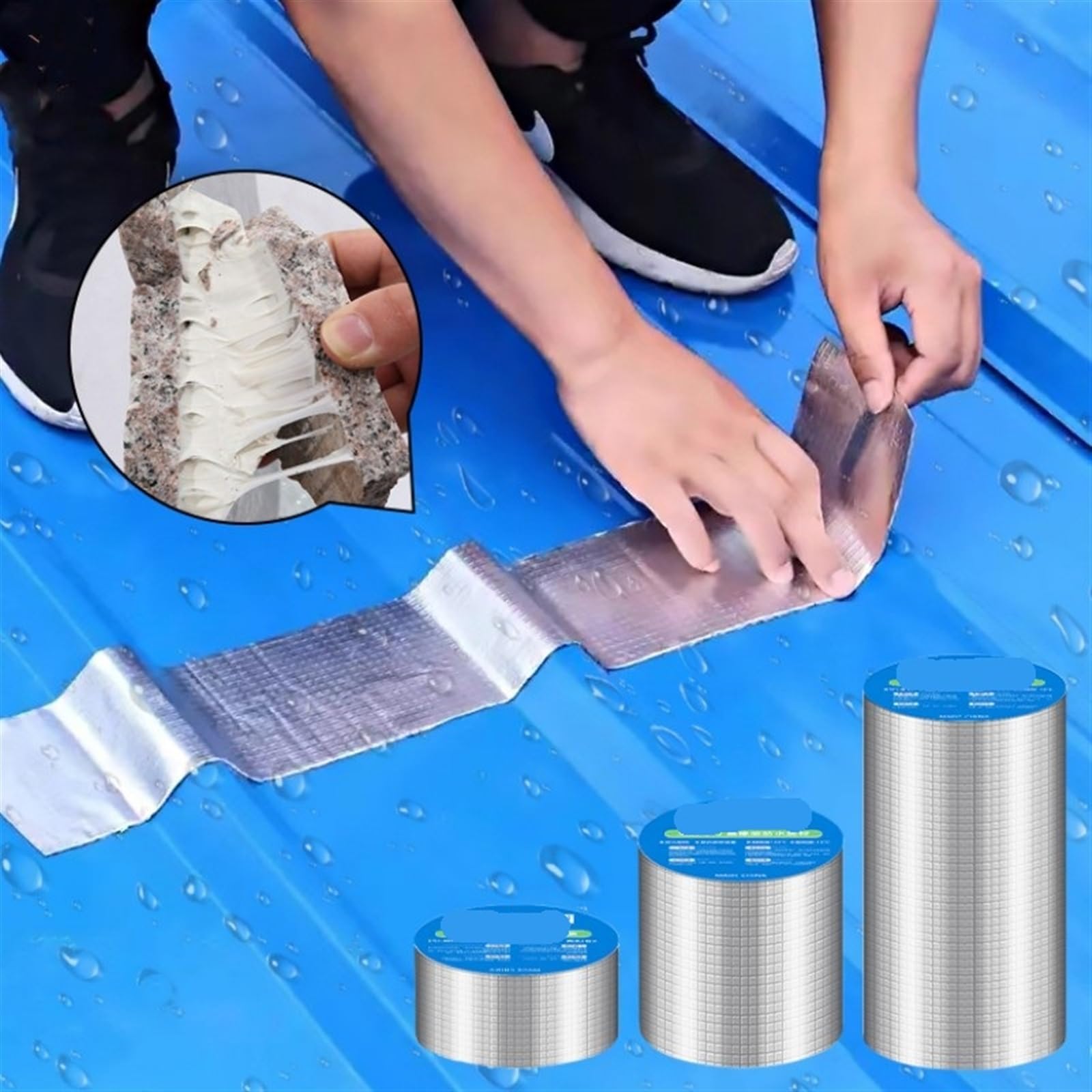 Cinta De Butilo Para Reparación Cinta impermeable de aluminio de butilo for techo, a prueba de fugas, resistente a altas temperaturas, tuberías, paredes, pegatina de fugas, cinta súper adhesiva for fi
