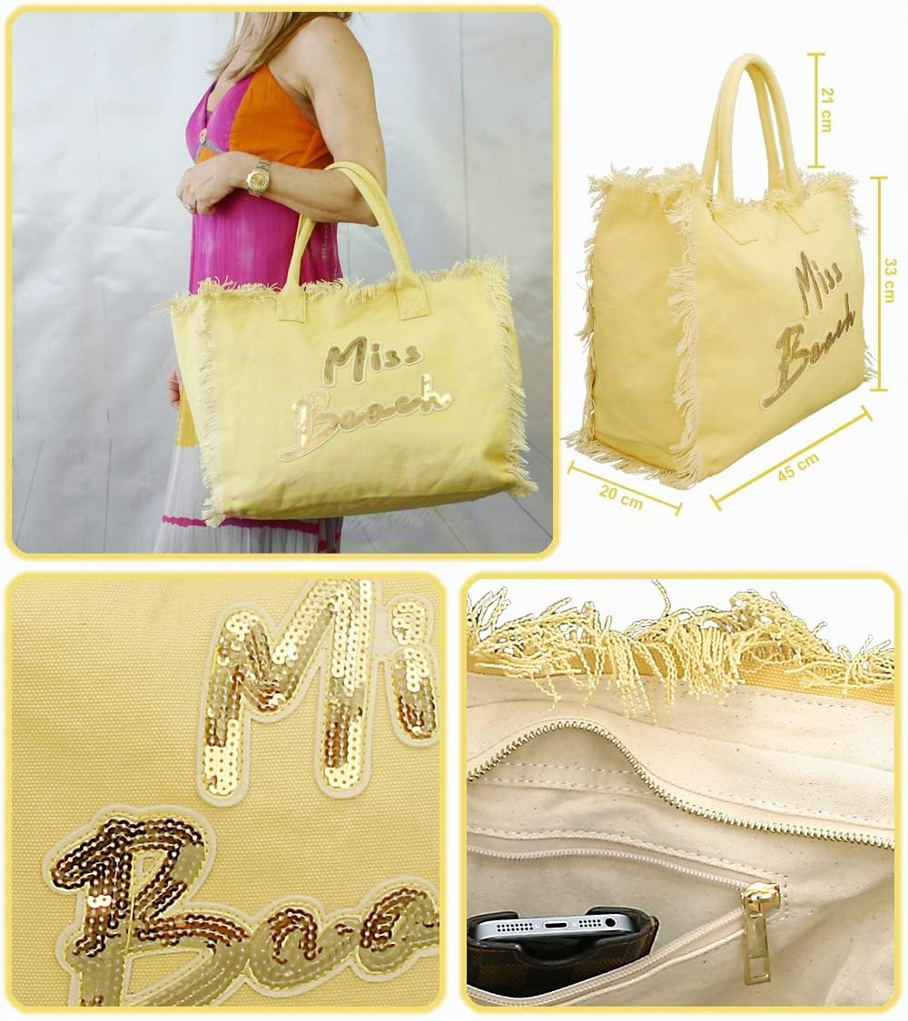 Badetasche Damen XL mit Reißverschluss – Strandtasche