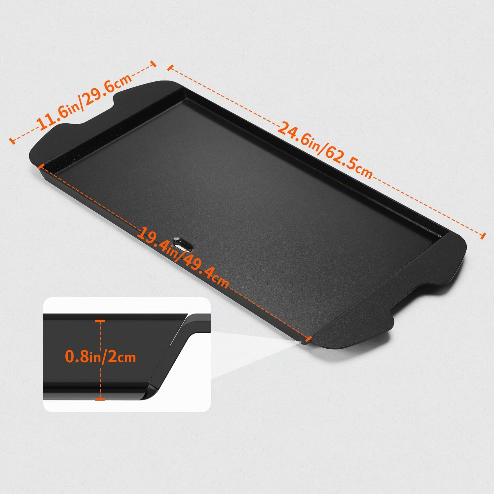 Onlyfire Plancha Barbacoa para Parrilla de Gas Portátil Weber Traveler, Revestimiento Cerámico Antiadherente, Placa de Parrilla Grande para Verduras, Carne y Pescado, 62,5 x29,5x2cm
