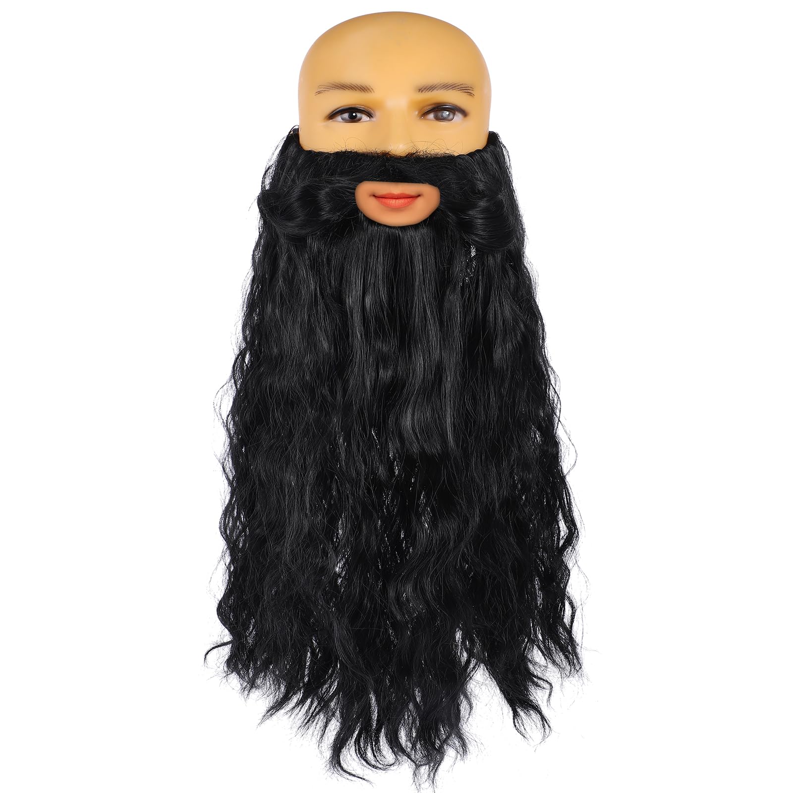 Barba finta, baffi artificiali per costume da Babbo Natale, barba lunga con baffi e baffi da Babbo Natale per Halloween, mascherata, Natale