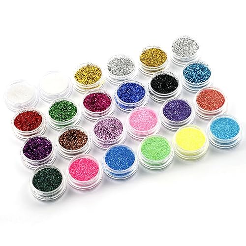 24 Color Body Glitter Set, Fine Nail Glitter, Suitable for