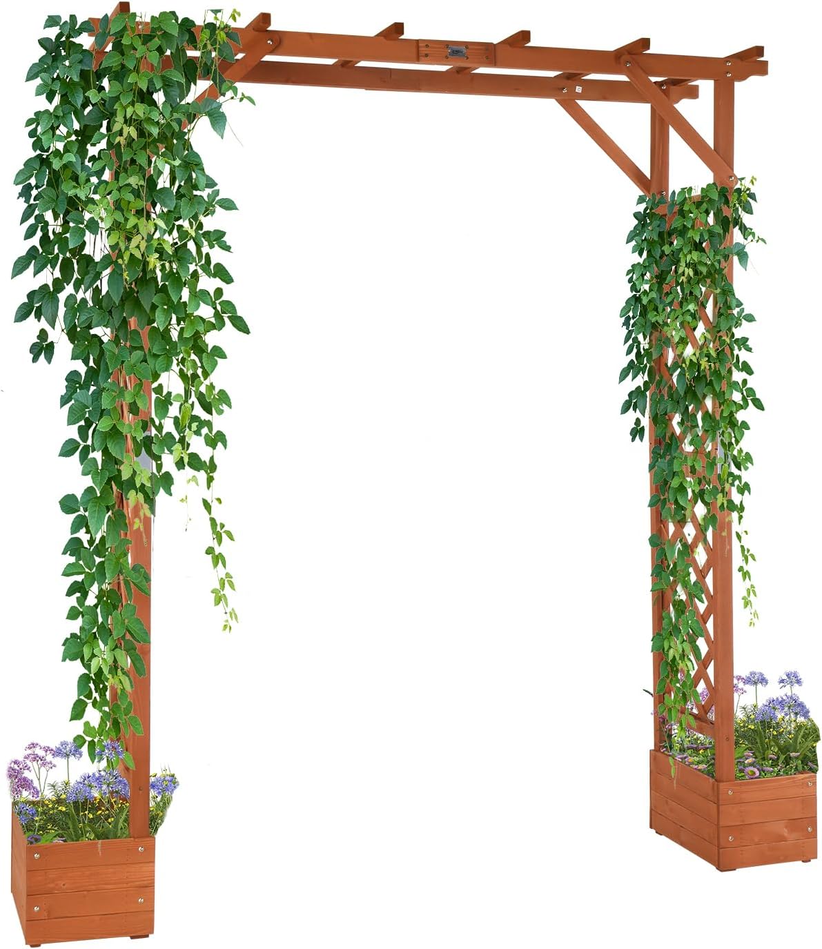 Outsunny 7.5' Wooden Wedding Arch, Garden Arch Arbor for