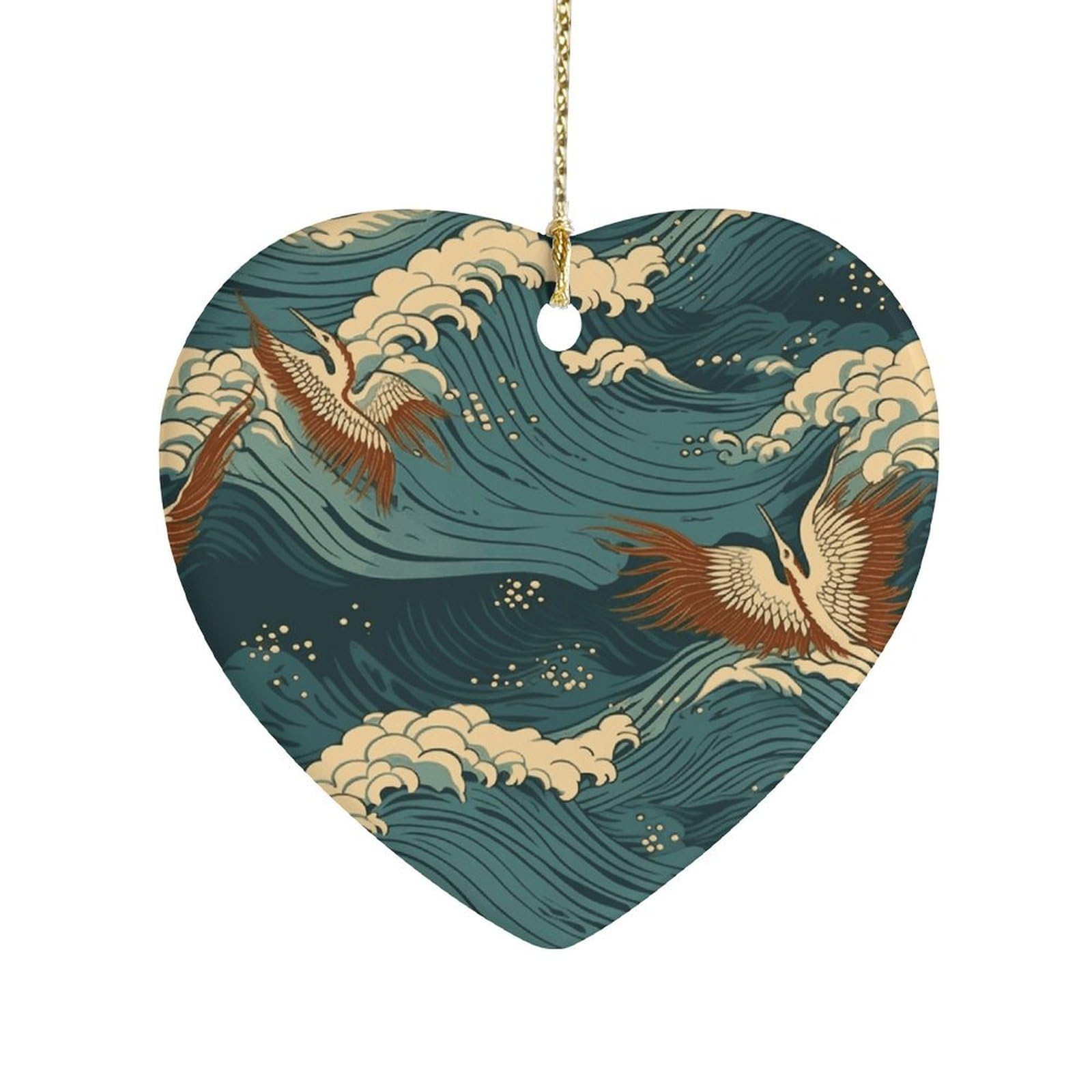 Fekiloot Style Japan Wave Wallpapers Ceramic Ornament Home Decor Keepsake