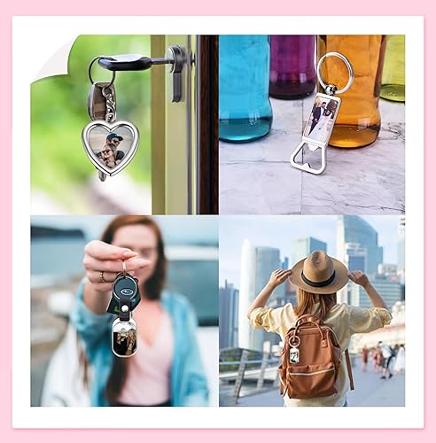 Miniatura 8 de AllerPierce Llavero personalizado personalizado con impresión de foto, llavero con imagen grabada, texto, regalos, Colgante rectangular (foto +