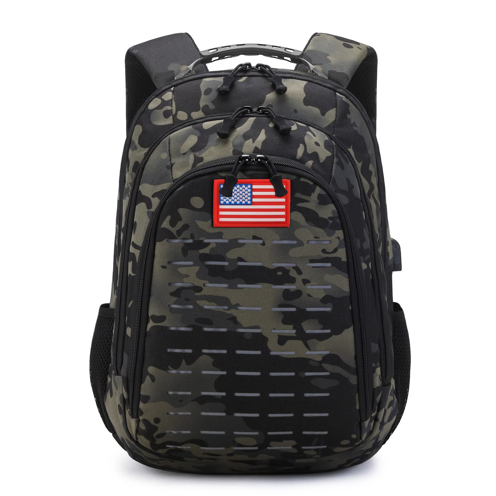 Yuanhees Camo Backpack for boys, Teen Boys Backpacks for School,Camo Bookbag for kid,Small Tactica Backpack for outdoor,with USB Charging Port,40L