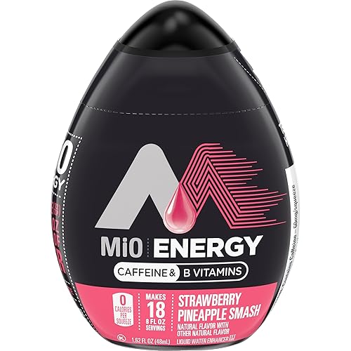 MiO Energy Strawberry Pineapple Smash - Potenciador de agua líquido con sabor natural 1 unidad de 162 onzas líquidas