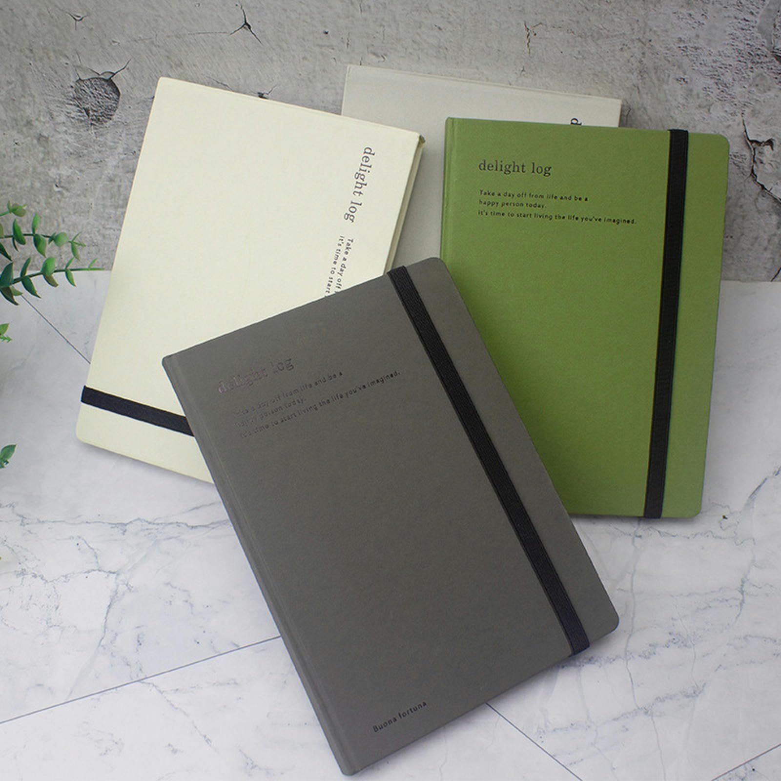 4PC-Creative - Blocco note portatile per lavoro aziendale, quaderno da disegno con cinghia per schizzi, libro bianco - Happy Journal
