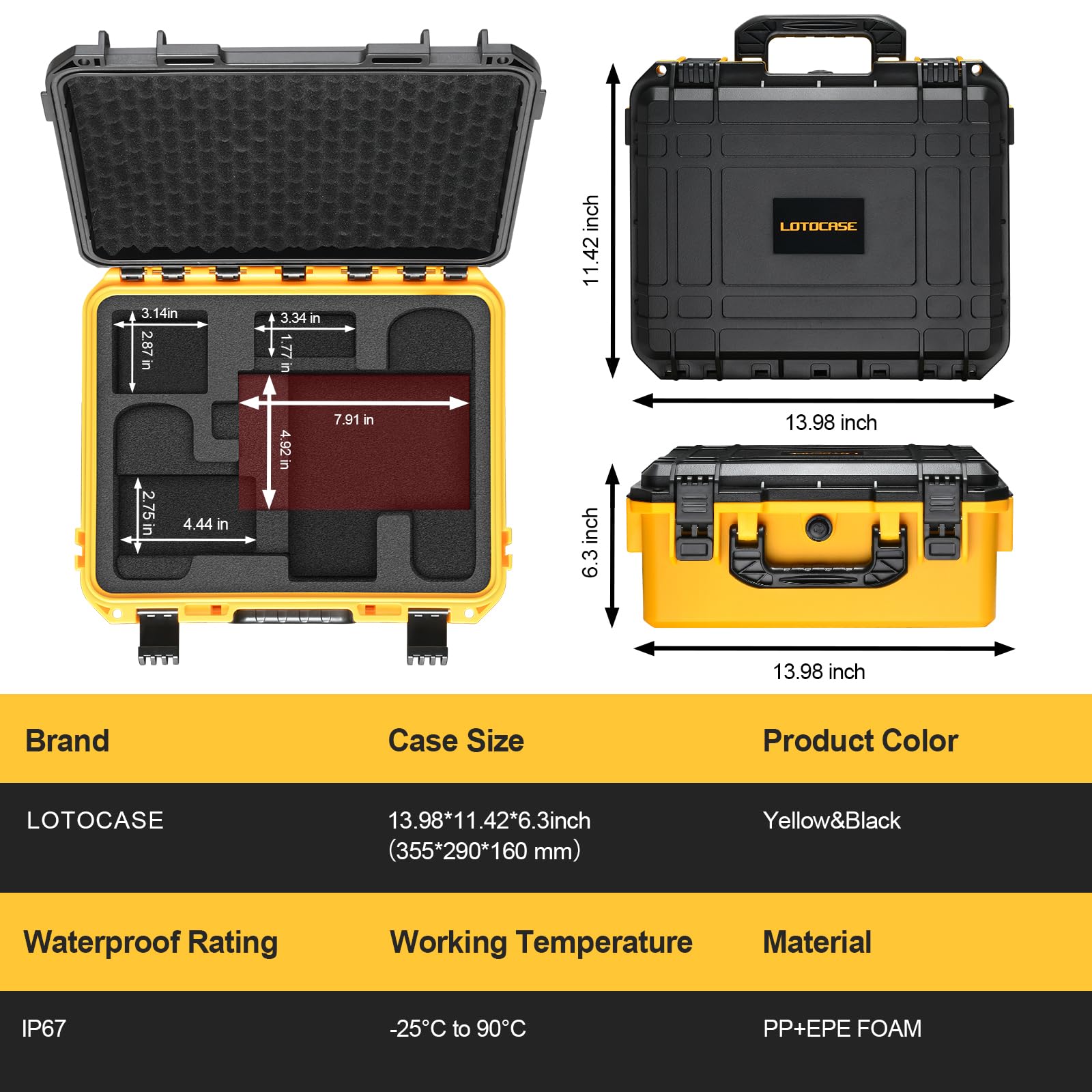 LOTOCASE Storage Hard Case for DEWALT 20V Max Cordless Drill