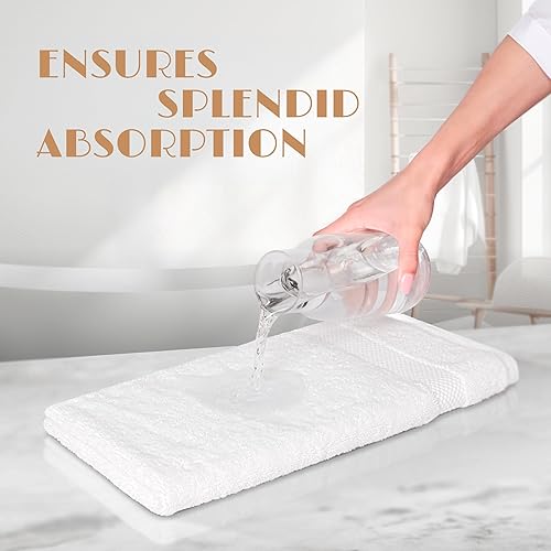 Miniatura 214 de Wealuxe - Toallas de baño blancas de 27 x 54 pulgadas, juego de toallas de algodón para baño, hotel, gimnasio, spa, suaves, extraabsorbentes