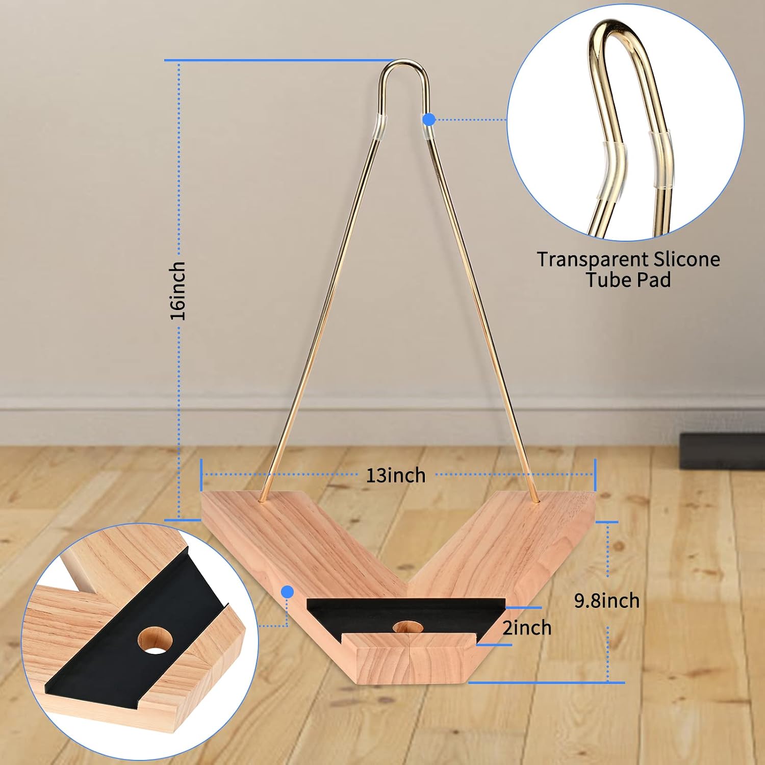 SUNYIN Electric Bass Guitar Stand Stand Minimalism Oak wood Floor Stand For Bass And Electric Guitar