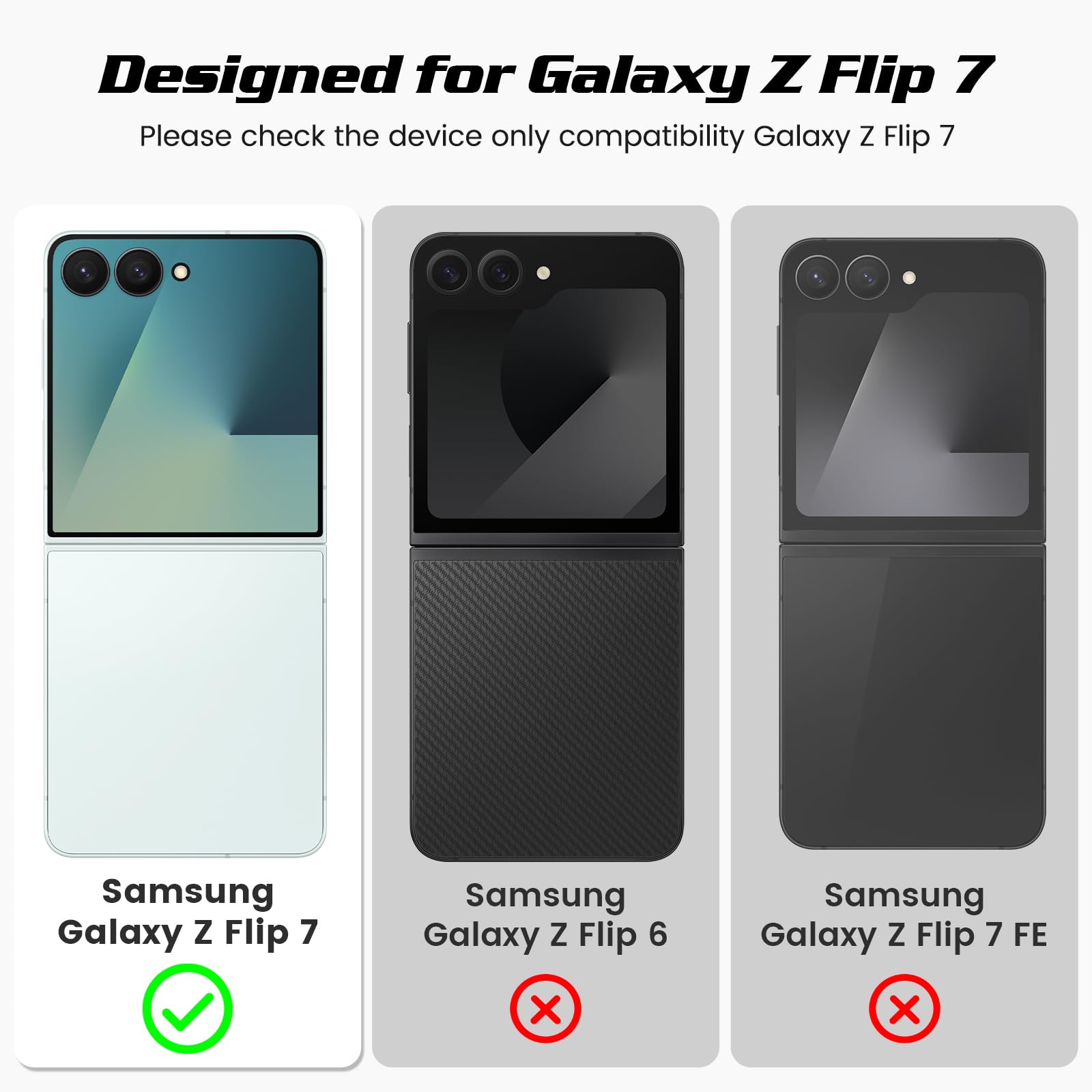 Doeshine Custodia per Samsung Z Flip 7(Non per Flip 7 FE), Protezione Dello Schermo Posteriore e Cerniera, Slim Fit, Stylish Texture, Hard Shockproof protettiva Cover per Galaxy Z Flip 7 2025(Verde)