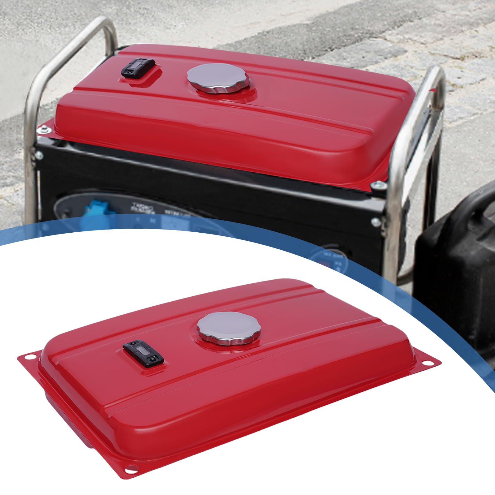 Serbatoio del carburante da 15L, serbatoio del carburante per generatore elettrico, serbatoio del carburante universale, serbatoio del carburante di ricambio, con interruttore del carburante, 4