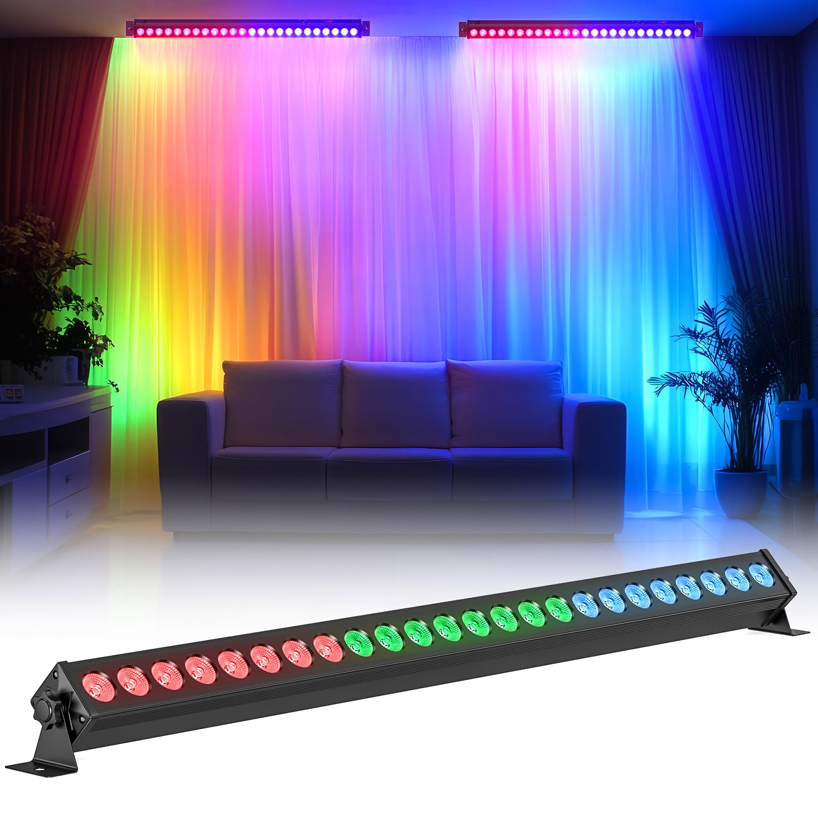 Amazon.com: Led Stage Lights Bar,72W 24LEDs RGB Dj Strobe Party
