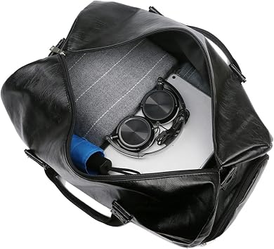 Sac De Sport En Cuir Véritable – Grand Modèle Voyage, Week-end Ou Salle De Sport, Style Vintage Réglable