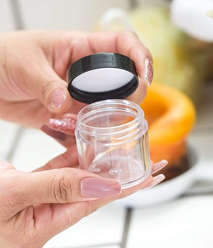 Miniatura 3 de Tarro de acrílico de pared gruesa transparente recargable para viajes, 1 onza  1.0 fl oz (paquete de 6) muestras, bálsamos, maquillaje y cosméticos,