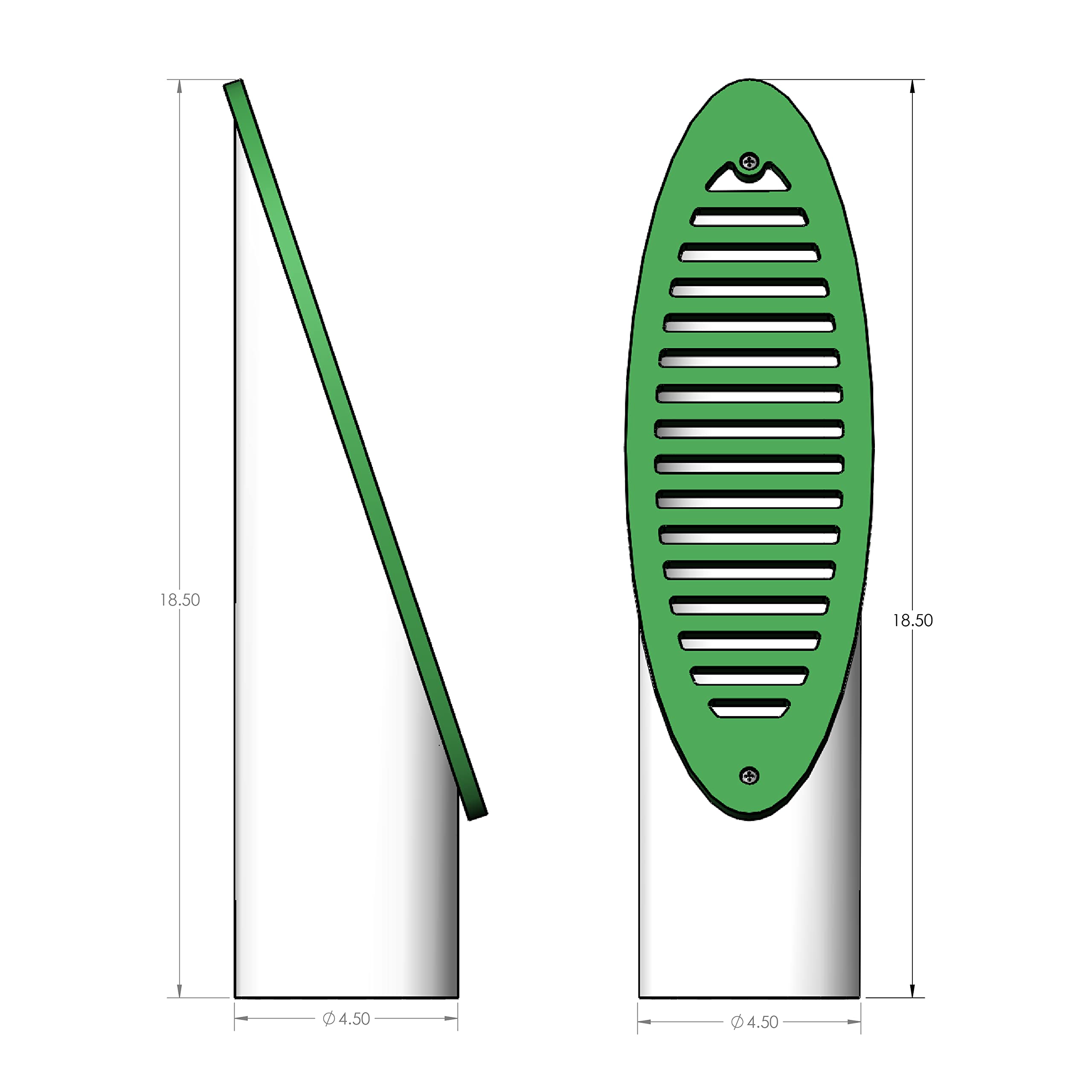 PumpSpy Emisor de drenaje de patio, emisor de drenaje en ángulo para descarga de bomba de sumidero y extensiones de bajante de canalón, cubierta de diseño de rejilla inclinada utilizada como drenaje
