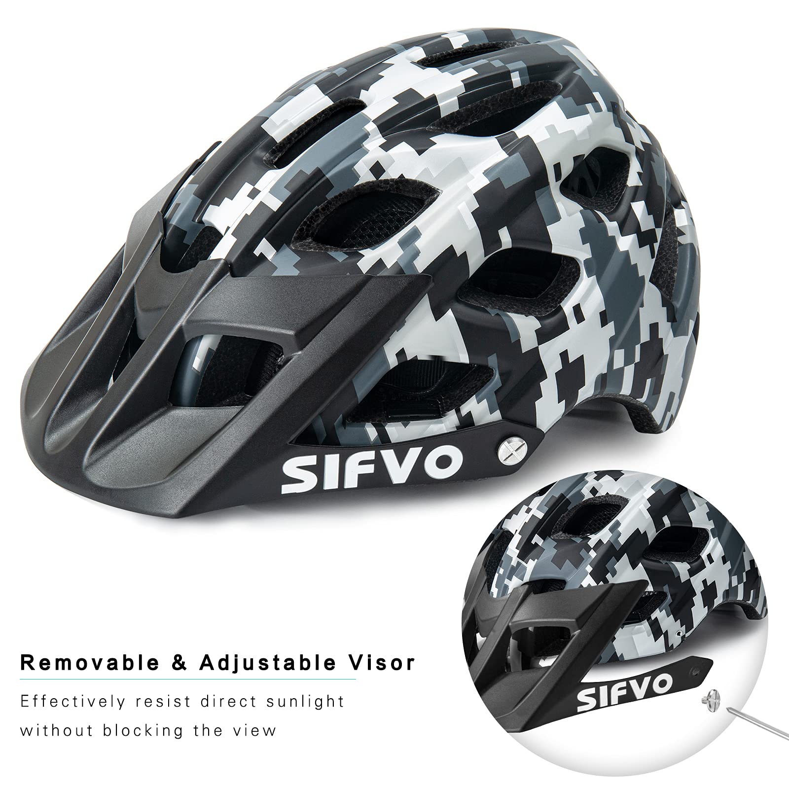 Casco de bicicleta para niños y niñas de 8 a 14 años, ajustable, con visera desmontable, ligero, seguro y elegante, casco de bicicleta para niños de 54 a 22.4 in 2