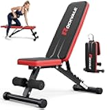 Rockvale 95% Pre-assemble Adjustable Weight Benches for Home Gym, 9 Backpad Positions Workout Bench, 660lb Compact Bench Press for Small Space(1Sec Fast Folding)