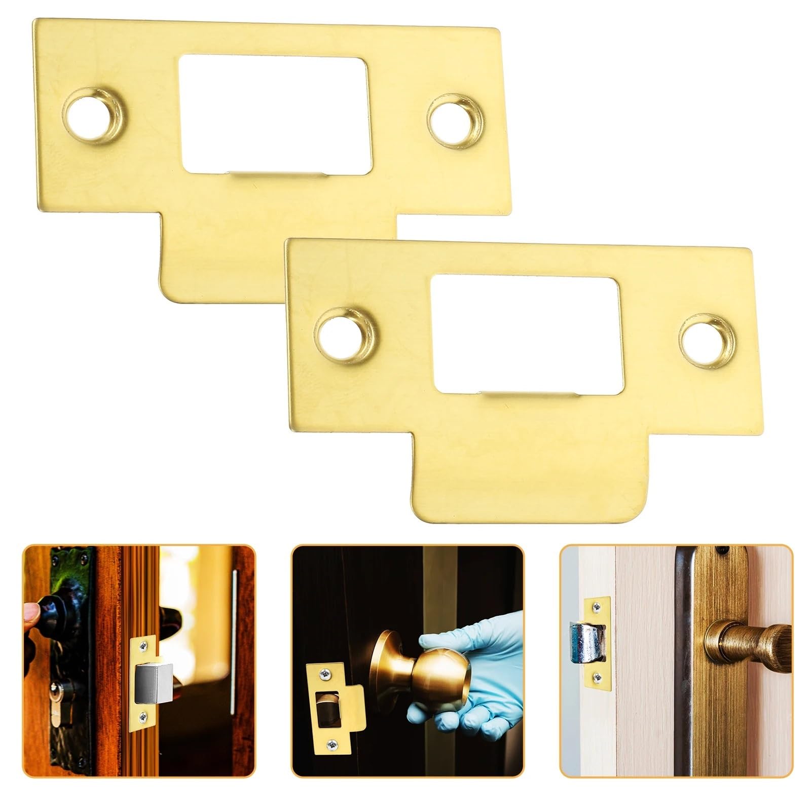 Lot de 20 plaques de gâche de porte avec boucle de languette, pêne dormant, plaque de renfort de sécurité pour porte