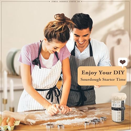 Miniatura 7 de zunmial Tarro básico de masa madre, kit de inicio de masa madre, suministros para hornear pan de masa madre